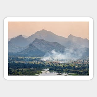 Sunset style mountain view from Sigiriya, Lion's Rock, Sri Lanka Sticker